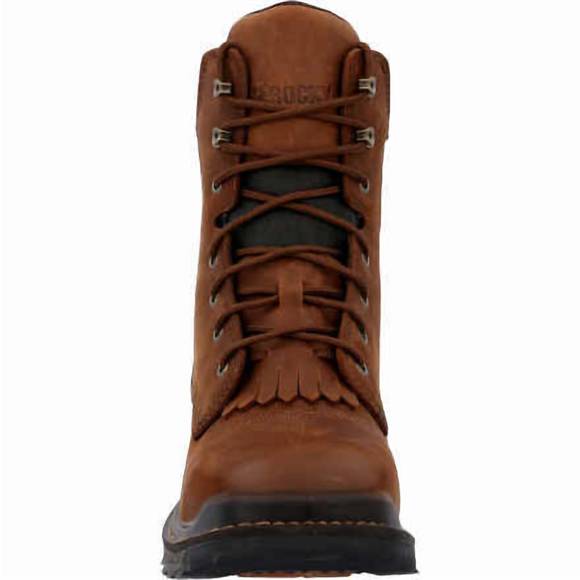 NEW ROCKY men's rams horn composite toe boot - medium in brown